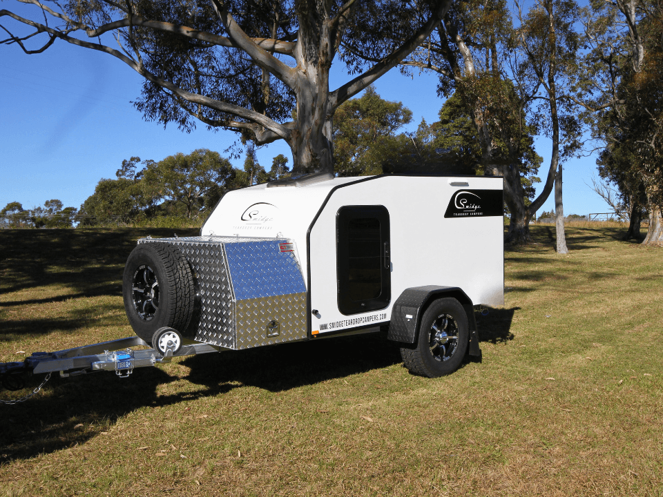 Anvil by Smidge squaredrop off-road camper trailer — front quarter view ready for off-road adventure